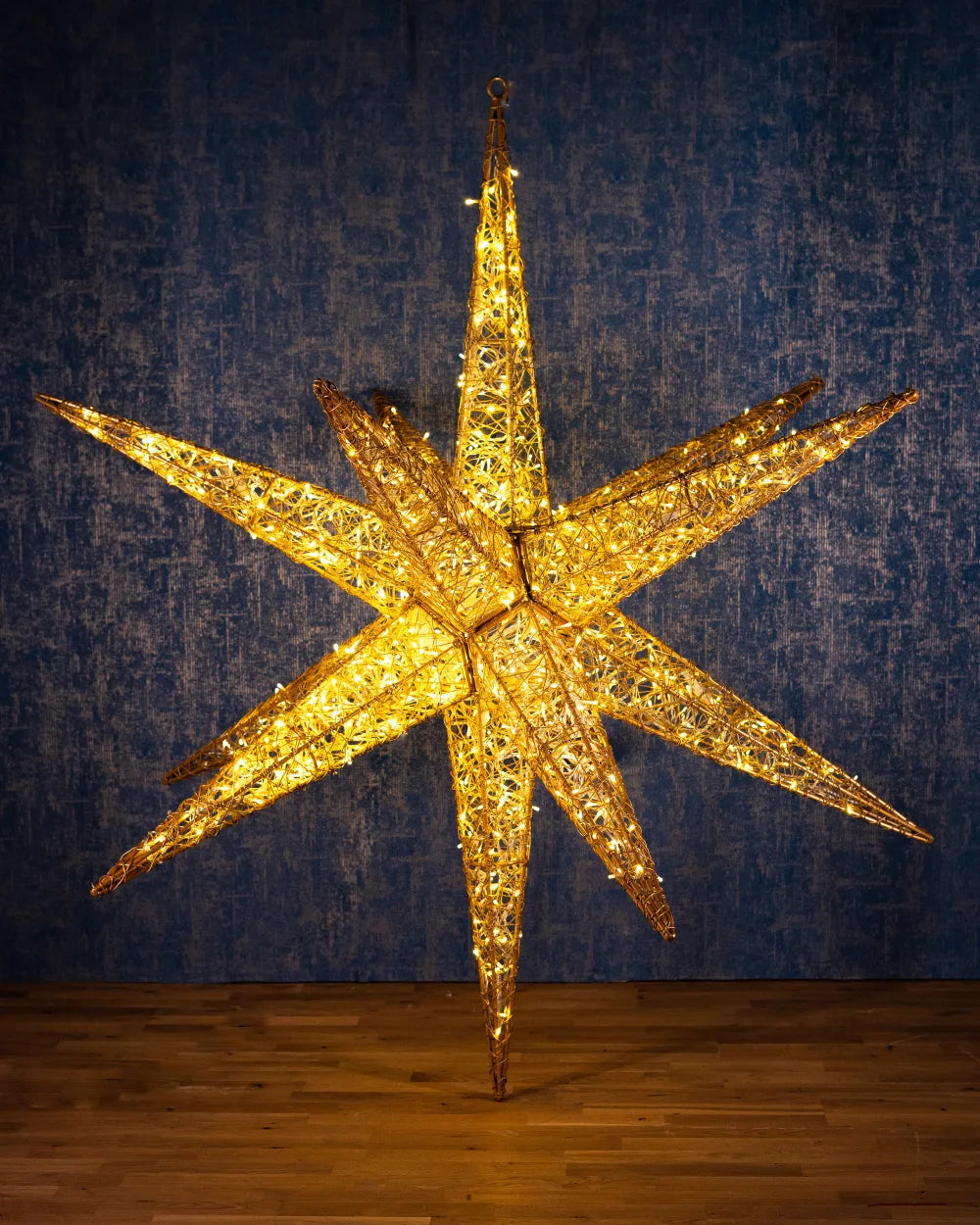 LED-Stern TWELVER – zwölfzackige Lichtskulptur, 200 cm, gold