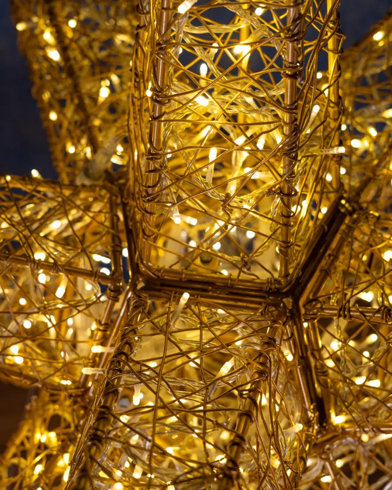 LED-Stern TWELVER – zwölfzackige Lichtskulptur, 200 cm, gold