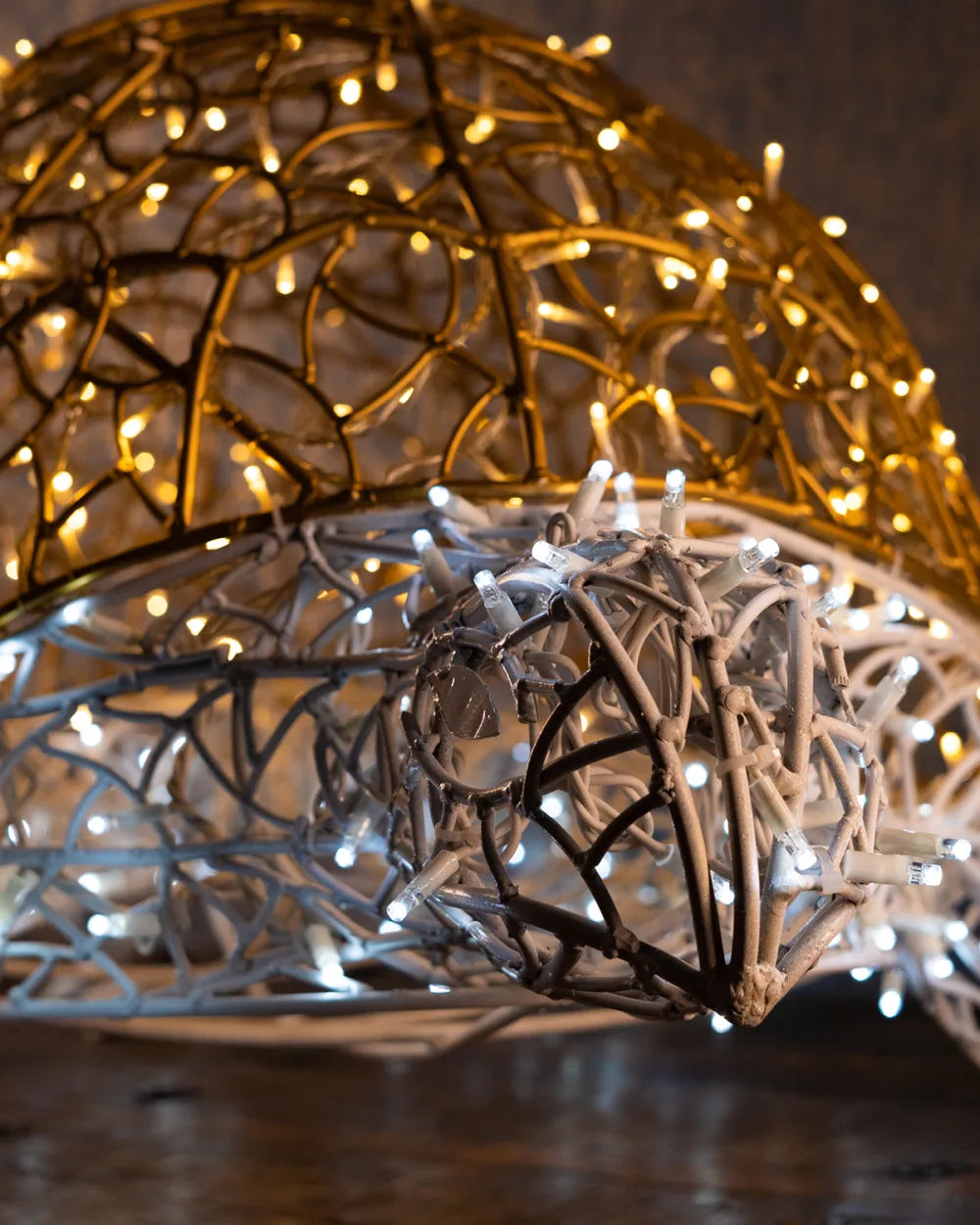 LED-Deko-Schildkröte aus Aluminium – 110 cm, gold/weiß, wetterfest für Außenbereiche